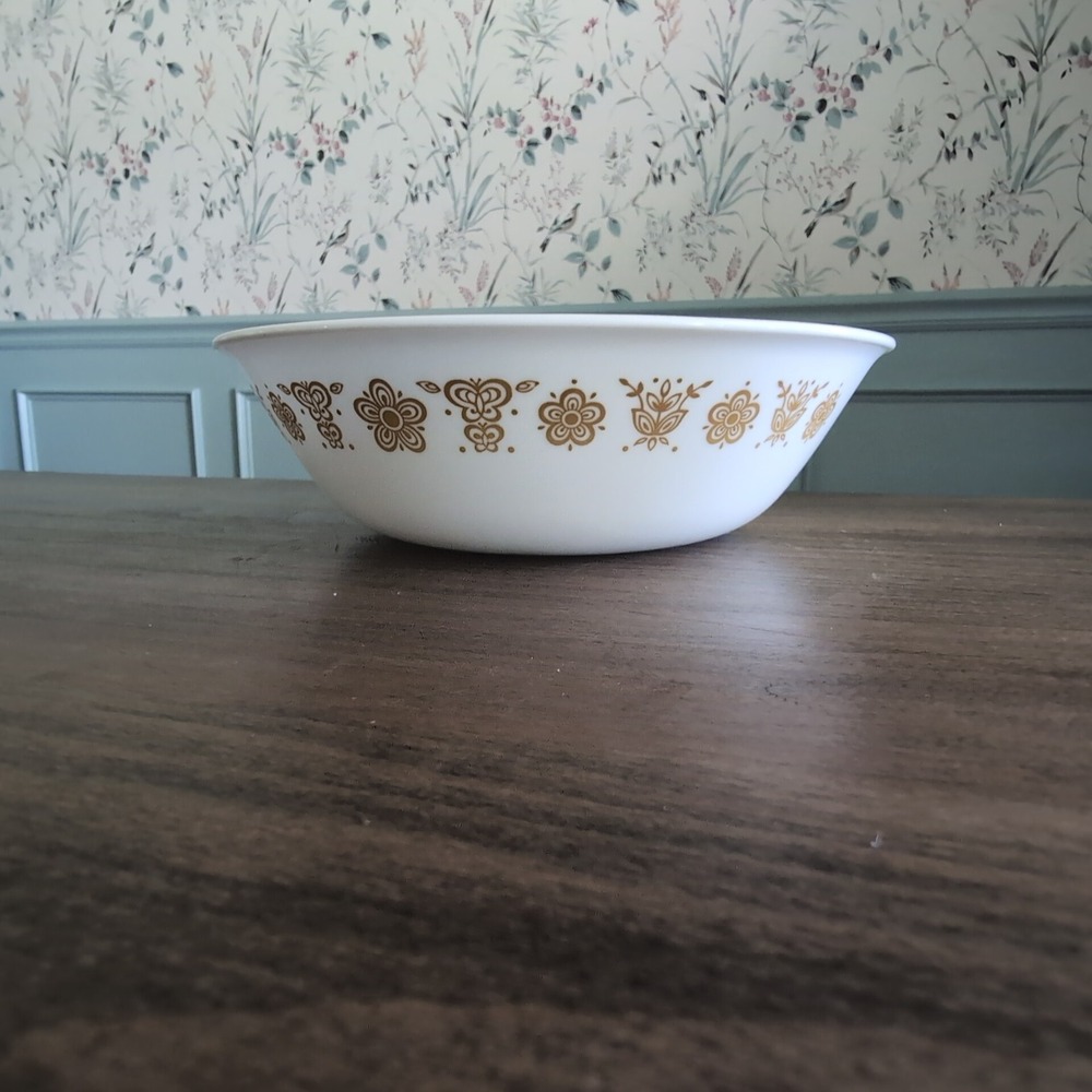 Corelle Corning Pyrex Vintage Butterfly Gold Vegetable Serving Bowl 8.5"